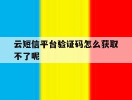 云短信平台验证码怎么获取不了呢