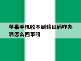 苹果手机收不到验证码咋办呢怎么回事呀
