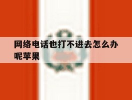 网络电话也打不进去怎么办呢苹果