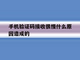 手机验证码接收很慢什么原因造成的