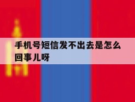 手机号短信发不出去是怎么回事儿呀