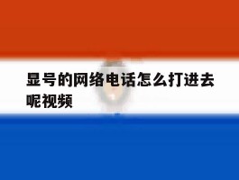 显号的网络电话怎么打进去呢视频