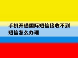 手机开通国际短信接收不到短信怎么办理