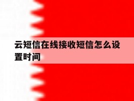 云短信在线接收短信怎么设置时间