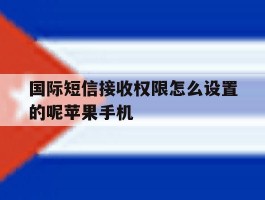 国际短信接收权限怎么设置的呢苹果手机