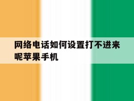 网络电话如何设置打不进来呢苹果手机