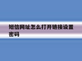 短信网址怎么打开链接设置密码