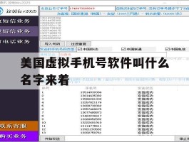 美国虚拟手机号软件叫什么名字来着