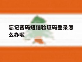 忘记密码短信验证码登录怎么办呢