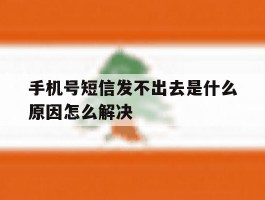 手机号短信发不出去是什么原因怎么解决