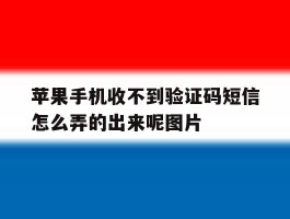 苹果手机收不到验证码短信怎么弄的出来呢图片