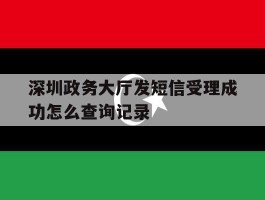 深圳政务大厅发短信受理成功怎么查询记录