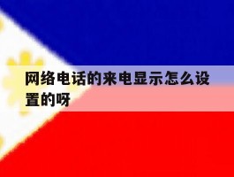 网络电话的来电显示怎么设置的呀