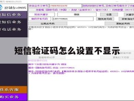短信验证码怎么设置不显示