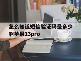 怎么知道短信验证码是多少啊苹果13pro