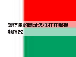 短信里的网址怎样打开呢视频播放