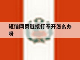 短信网页链接打不开怎么办呀