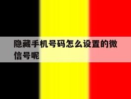 隐藏手机号码怎么设置的微信号呢
