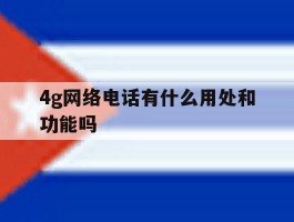 4g网络电话有什么用处和功能吗