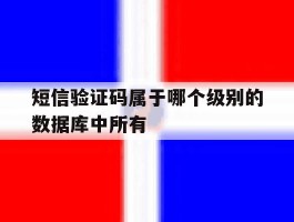 短信验证码属于哪个级别的数据库中所有