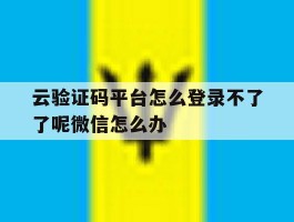 云验证码平台怎么登录不了了呢微信怎么办