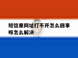 短信里网址打不开怎么回事呀怎么解决