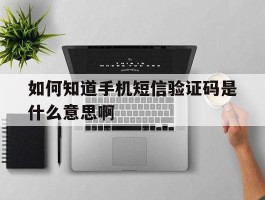 如何知道手机短信验证码是什么意思啊