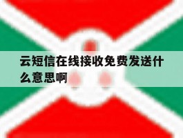 云短信在线接收免费发送什么意思啊