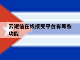 云短信在线接受平台有哪些功能