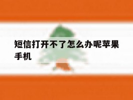 短信打开不了怎么办呢苹果手机