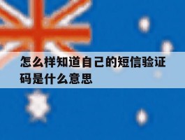 怎么样知道自己的短信验证码是什么意思