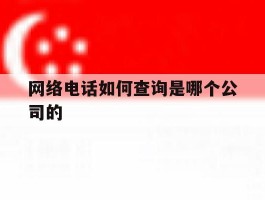 网络电话如何查询是哪个公司的