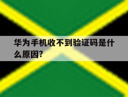 华为手机收不到验证码是什么原因?