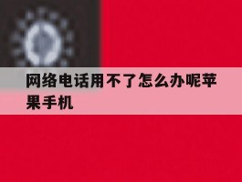 网络电话用不了怎么办呢苹果手机