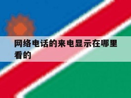网络电话的来电显示在哪里看的