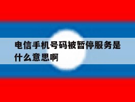 电信手机号码被暂停服务是什么意思啊