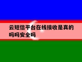 云短信平台在线接收是真的吗吗安全吗