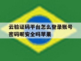 云验证码平台怎么登录账号密码呢安全吗苹果