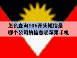 怎么查询106开头短信是哪个公司的信息呢苹果手机