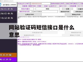 网站验证码短信接口是什么意思