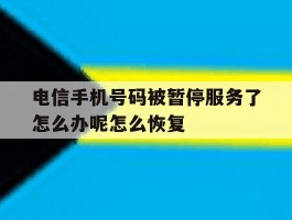 电信手机号码被暂停服务了怎么办呢怎么恢复