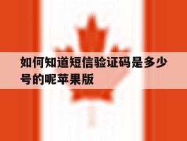 如何知道短信验证码是多少号的呢苹果版