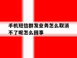 手机短信群发业务怎么取消不了呢怎么回事