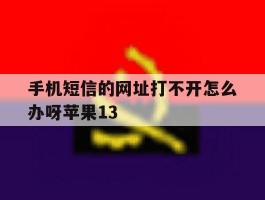 手机短信的网址打不开怎么办呀苹果13