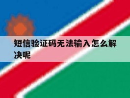 短信验证码无法输入怎么解决呢