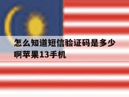 怎么知道短信验证码是多少啊苹果13手机