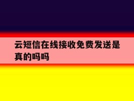 云短信在线接收免费发送是真的吗吗