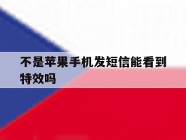 不是苹果手机发短信能看到特效吗