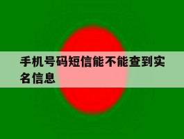 手机号码短信能不能查到实名信息