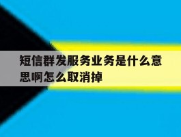 短信群发服务业务是什么意思啊怎么取消掉